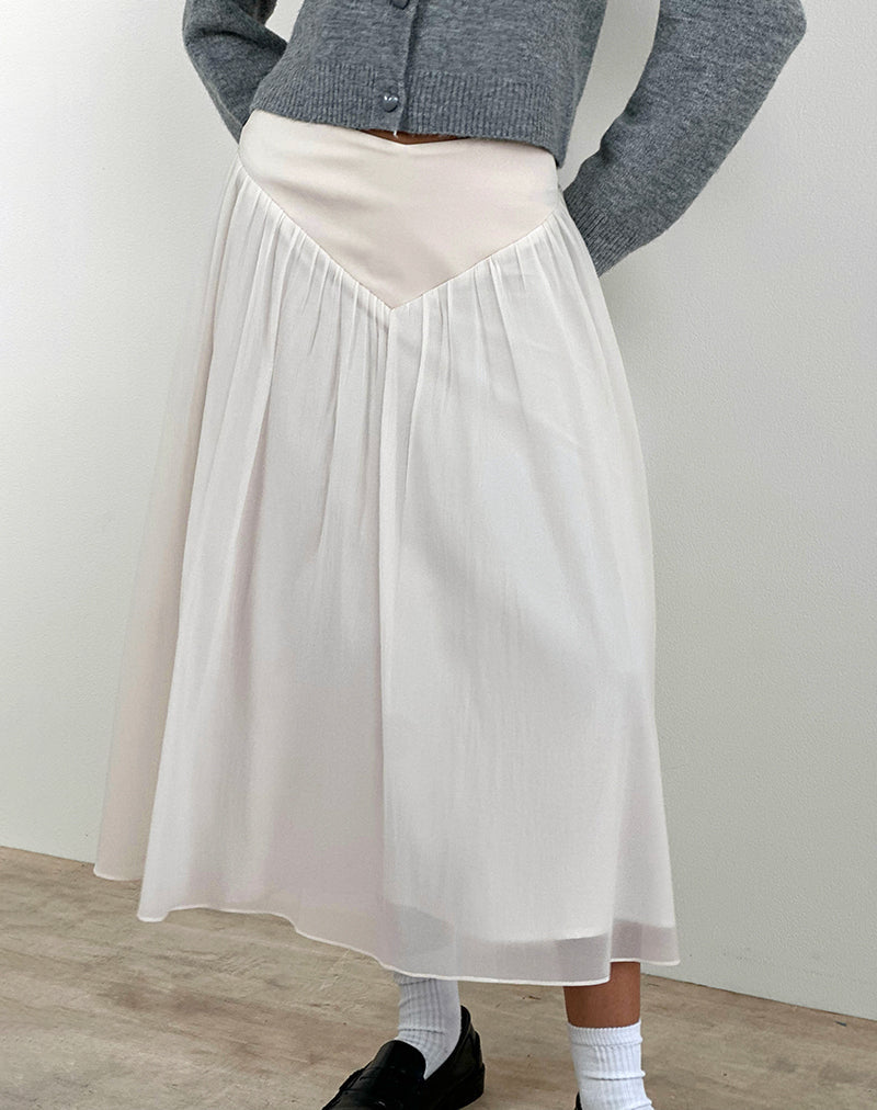 Imagen de Derika Maxi Falda con Cintura en V Crema