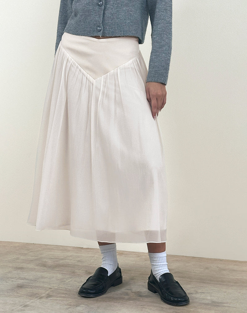 Imagen de Derika Maxi Falda con Cintura en V Crema