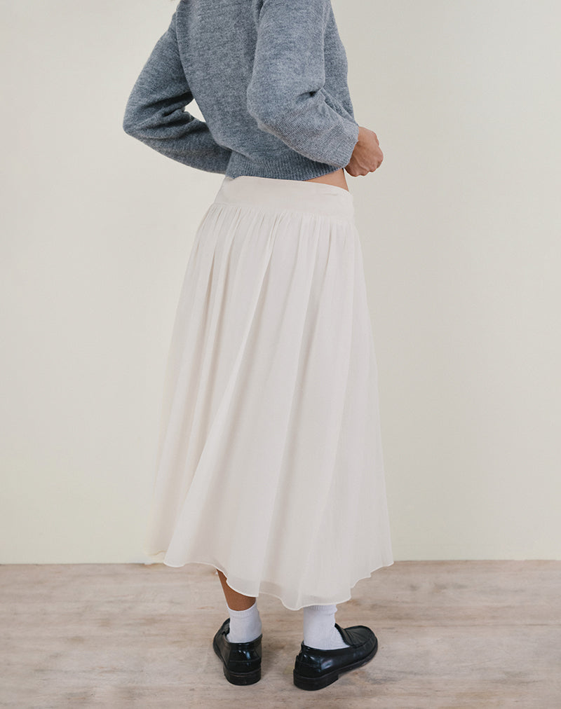 Imagen de Derika Maxi Falda con Cintura en V Crema