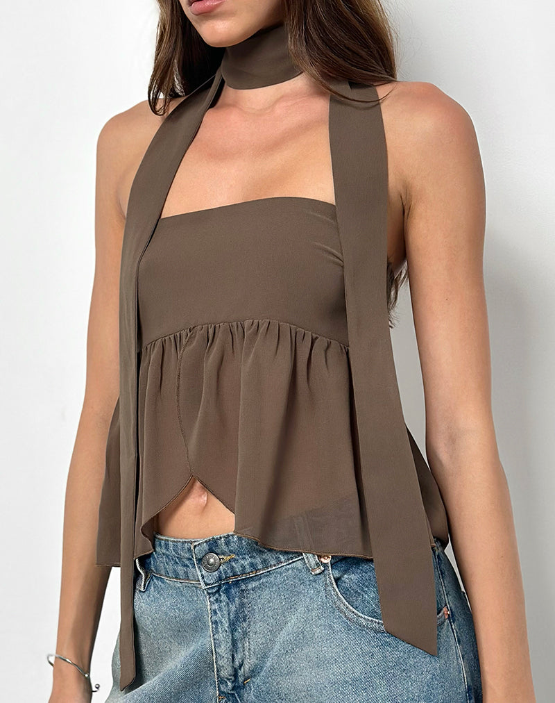 Imagen de Desir Bandeau Top de gasa Café