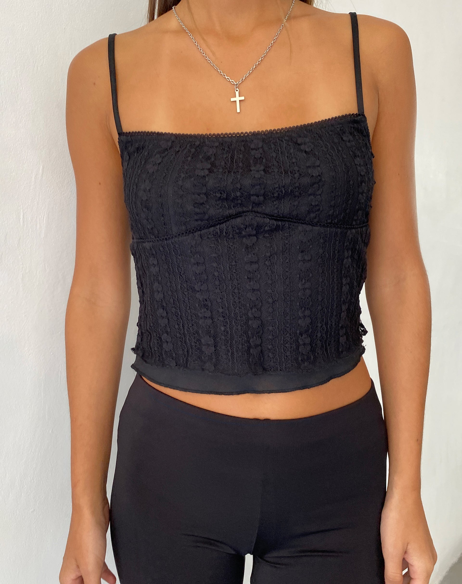 Imagen de Deska Cami Top de encaje Negro