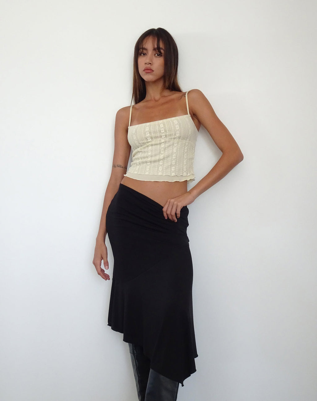 Deska Cami Top de Encaje Marfil