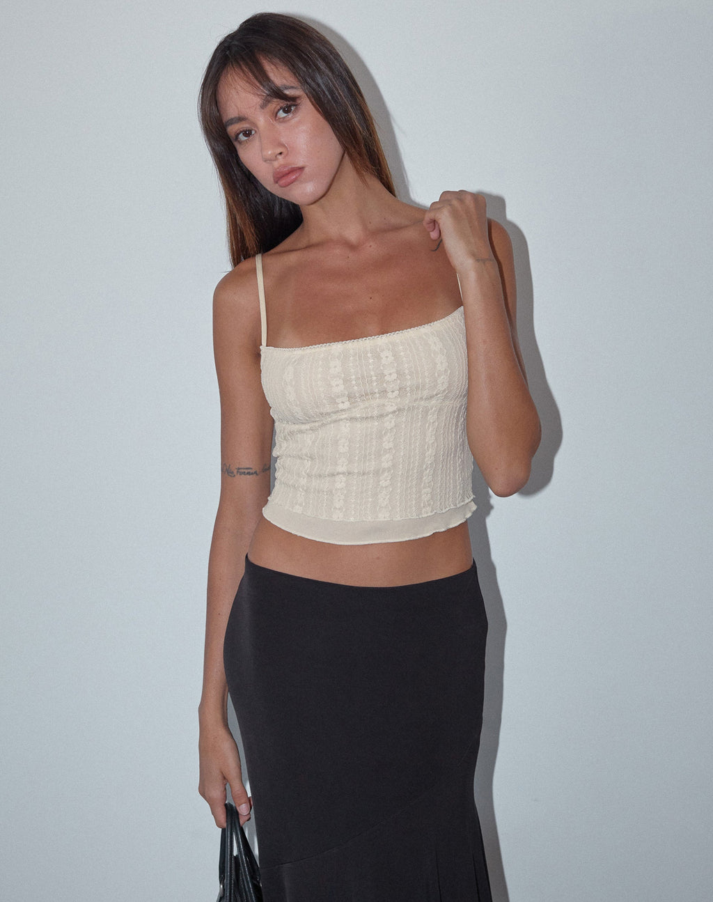 Deska Cami Top de Encaje Marfil