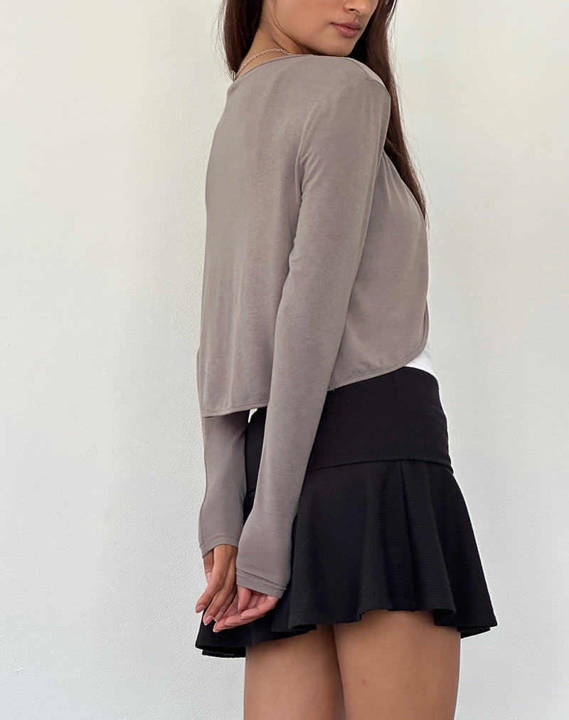 Imagen de Despina Chaqueta de punto de manga larga en gris cálido