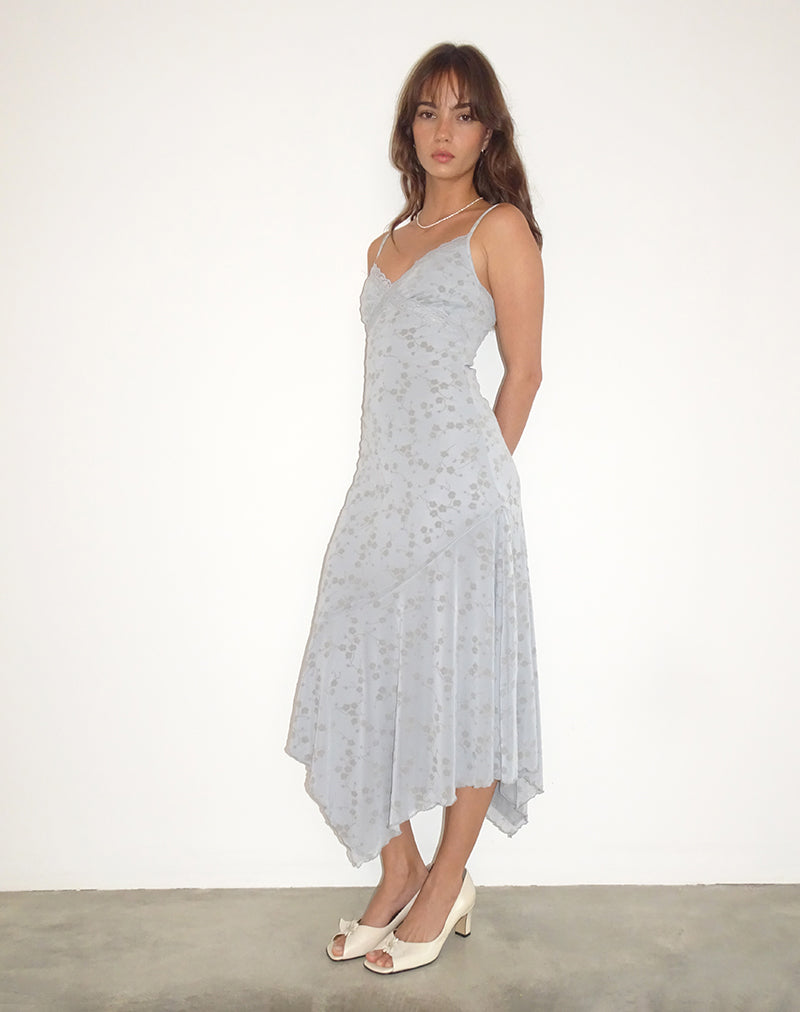 Vestido Devon Midi en Flock Chic Petals Gris