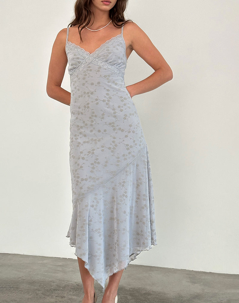 Vestido Devon Midi en Flock Chic Petals Gris