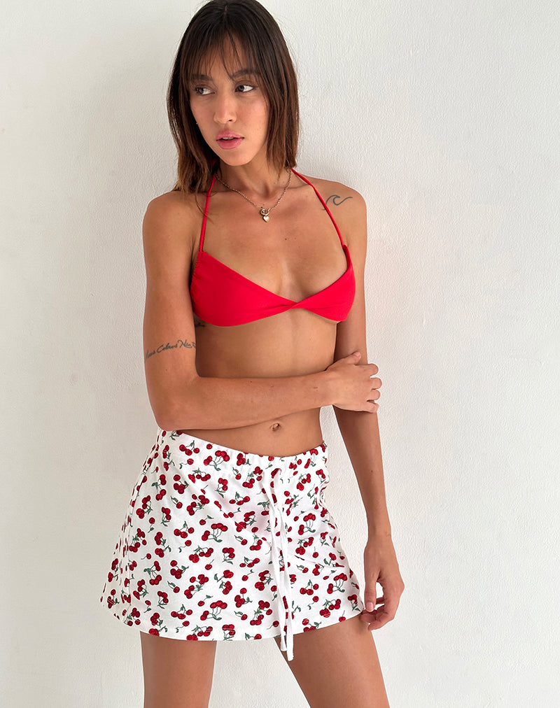 Imagen de Dheca Minifalda con estampado de cerezas blancas