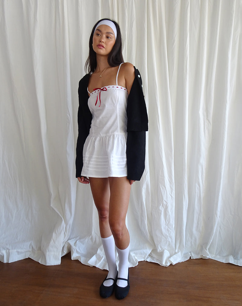 Imagen de Dhilla Minivestido de popelina blanca