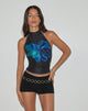Imagen de Diana Top Cuello Haltern en Acuarela Flor Azul
