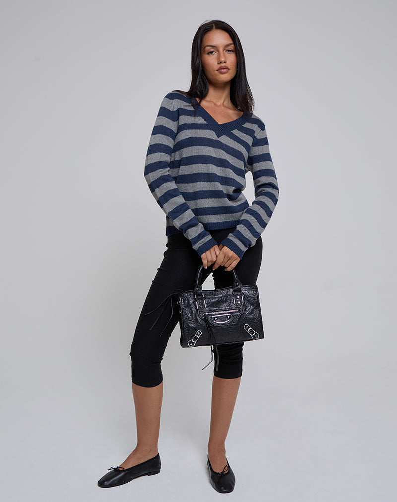 Imagen de Dikara Jumper V Neck en Tonal Blue Stripe