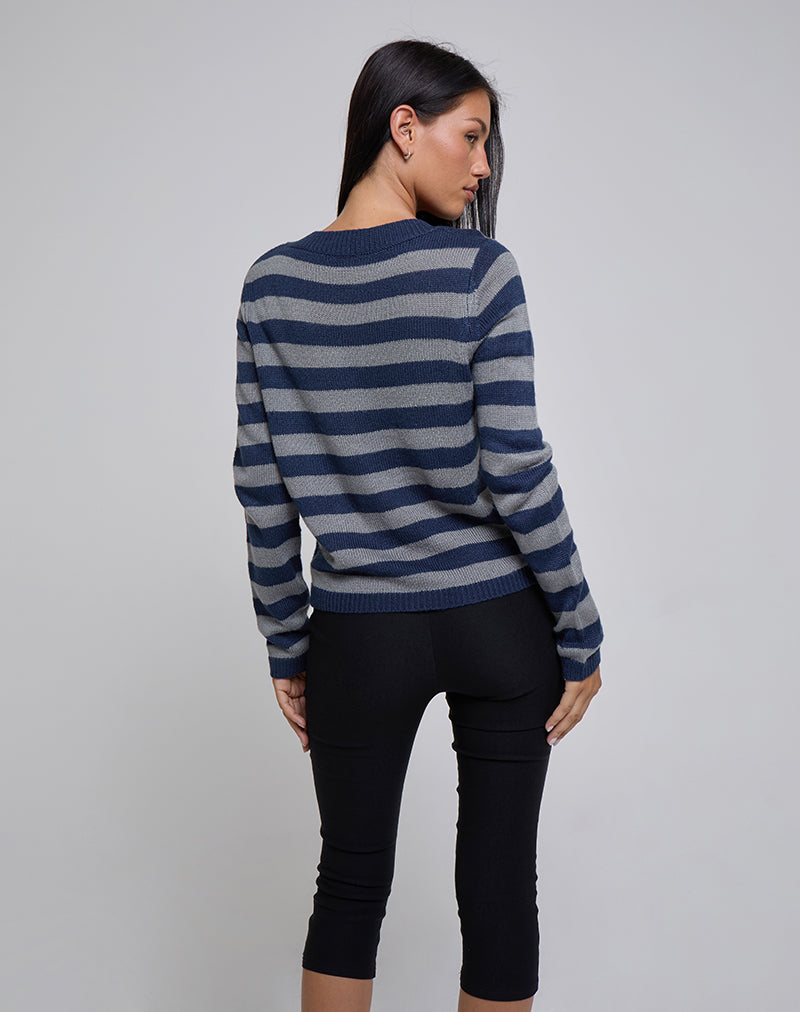 Imagen de Dikara Jumper V Neck en Tonal Blue Stripe