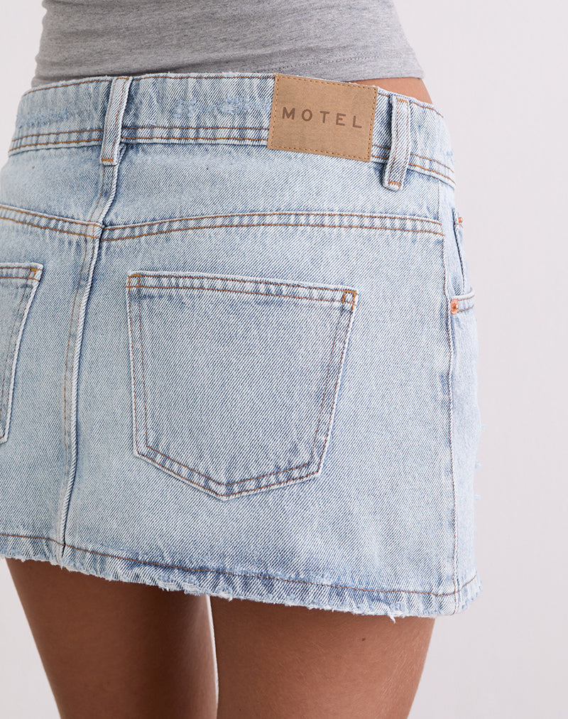 Imagen de Minifalda Distressed en azul Bleach