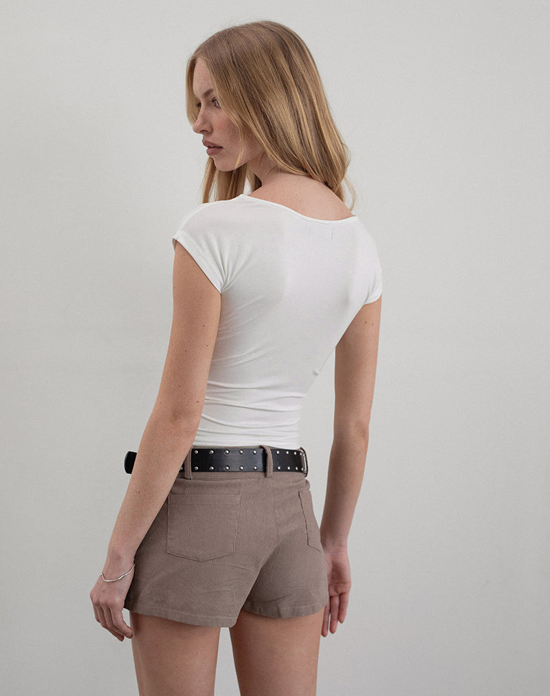 Imagen de Dolores Wrap Top en punto de rayón marfil