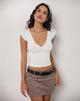 Imagen de Dolores Wrap Top en punto de rayón marfil
