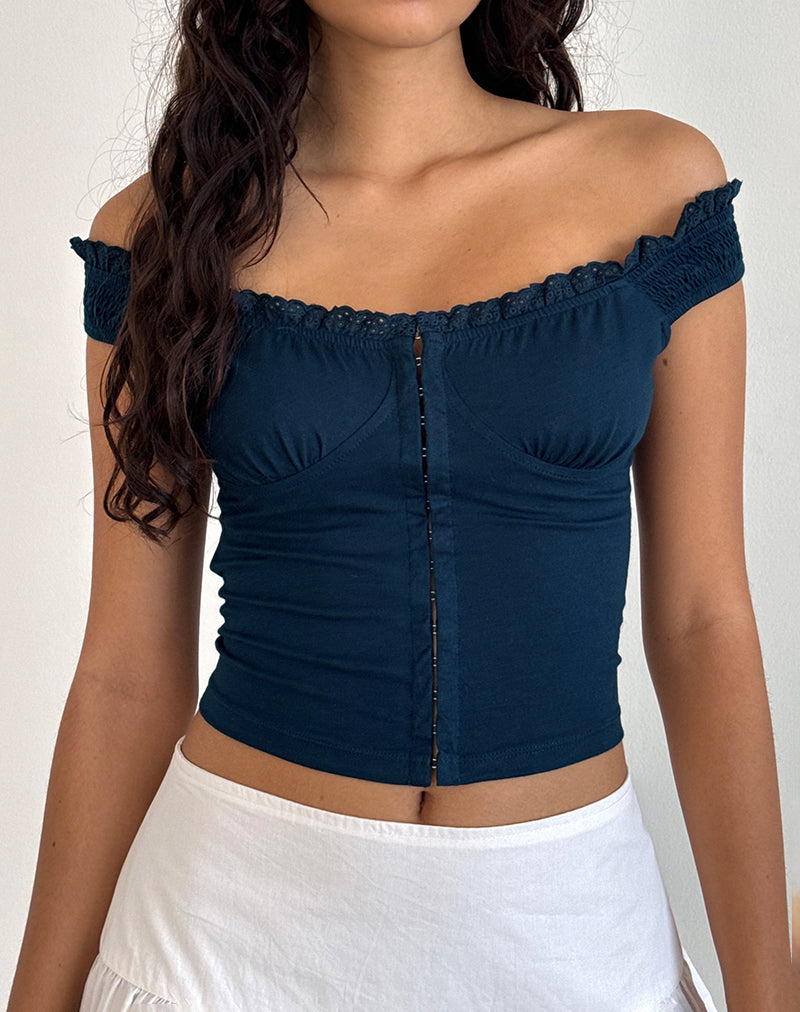 Imagen de Dovica Corset de encaje en azul marino