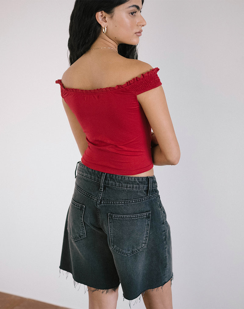 imagen de Dovica Lace Trim Corset Top en Rojo Adrenalina