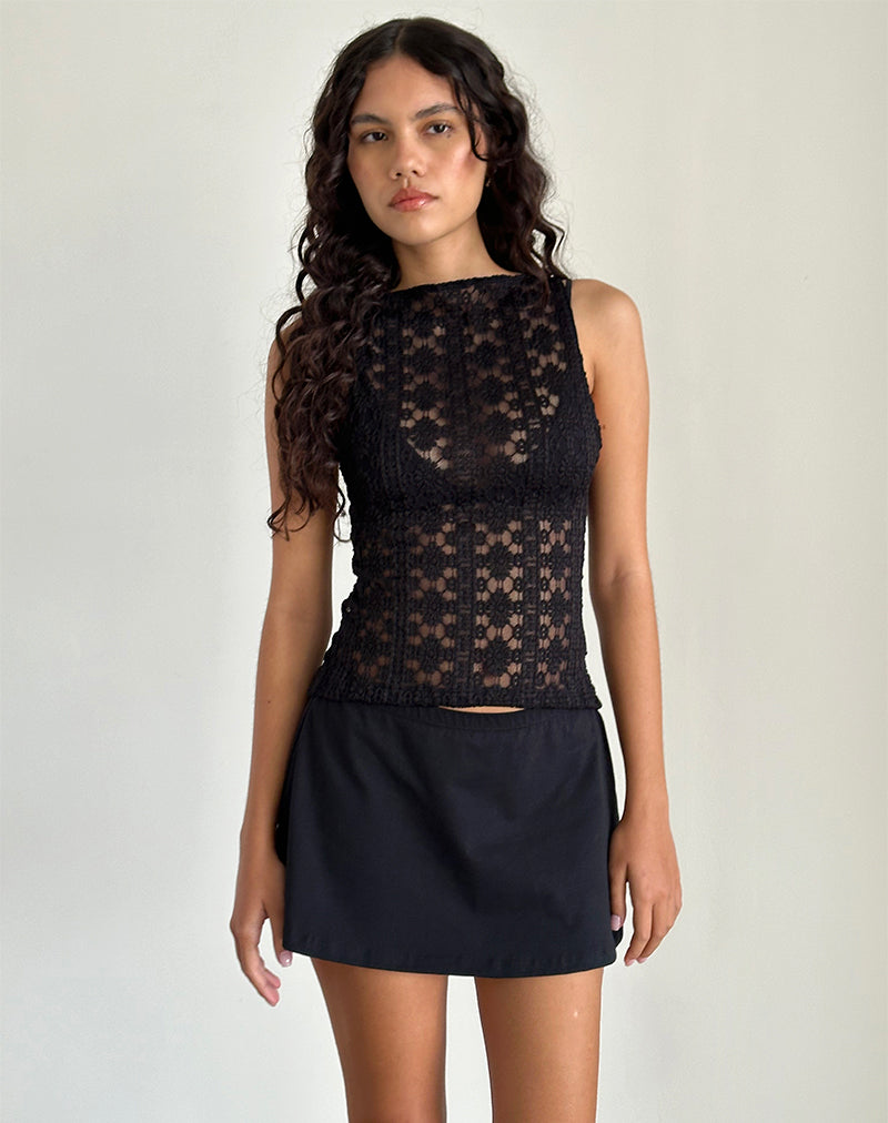 Imagen de Dudley Top en encaje Regal Negro