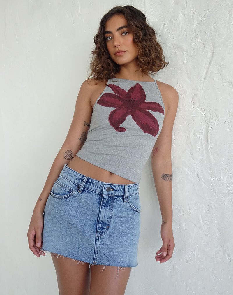 Chaleco Dudley en Marga Gris Flor Pintada
