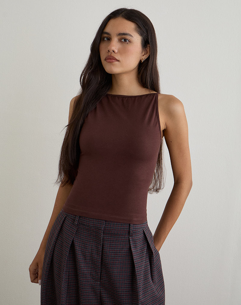 Imagen de Dudley Vest Top en Jersey Chocolate amargo