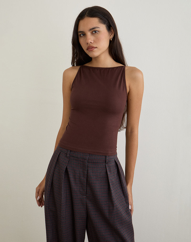 Chaleco Dudley en Jersey Chocolate amargo