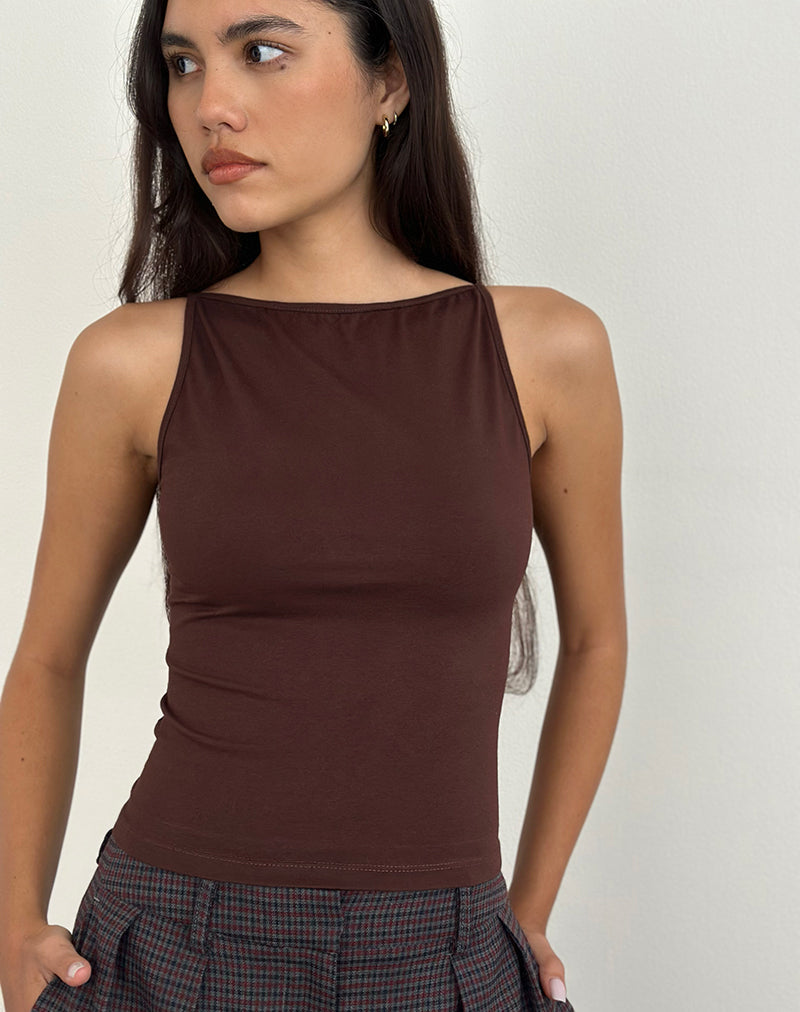 Imagen de Dudley Vest Top en Jersey Chocolate amargo