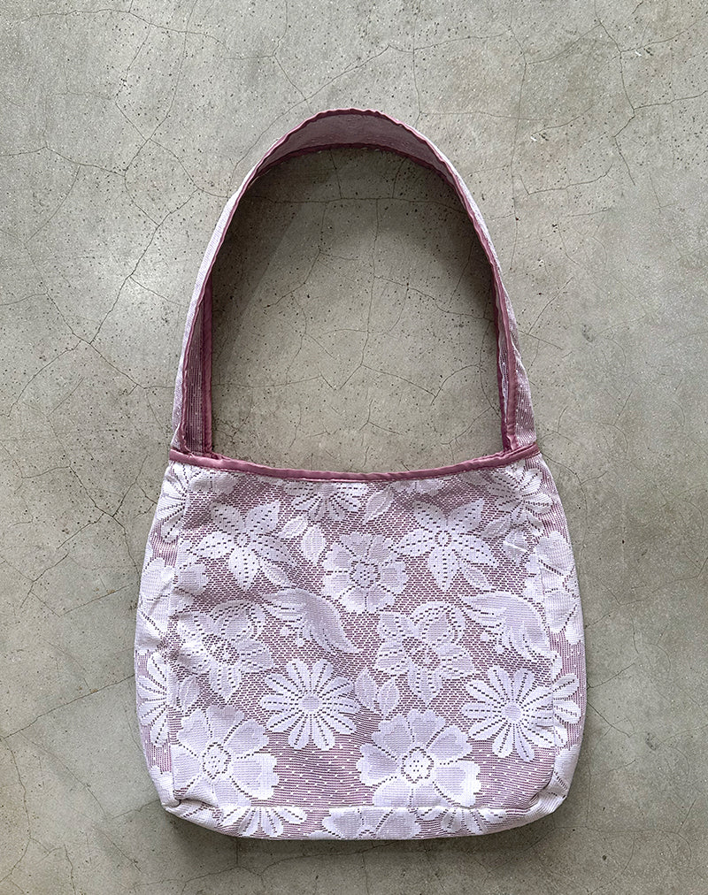 Bolso Dune Blanco con Cordón Rosa