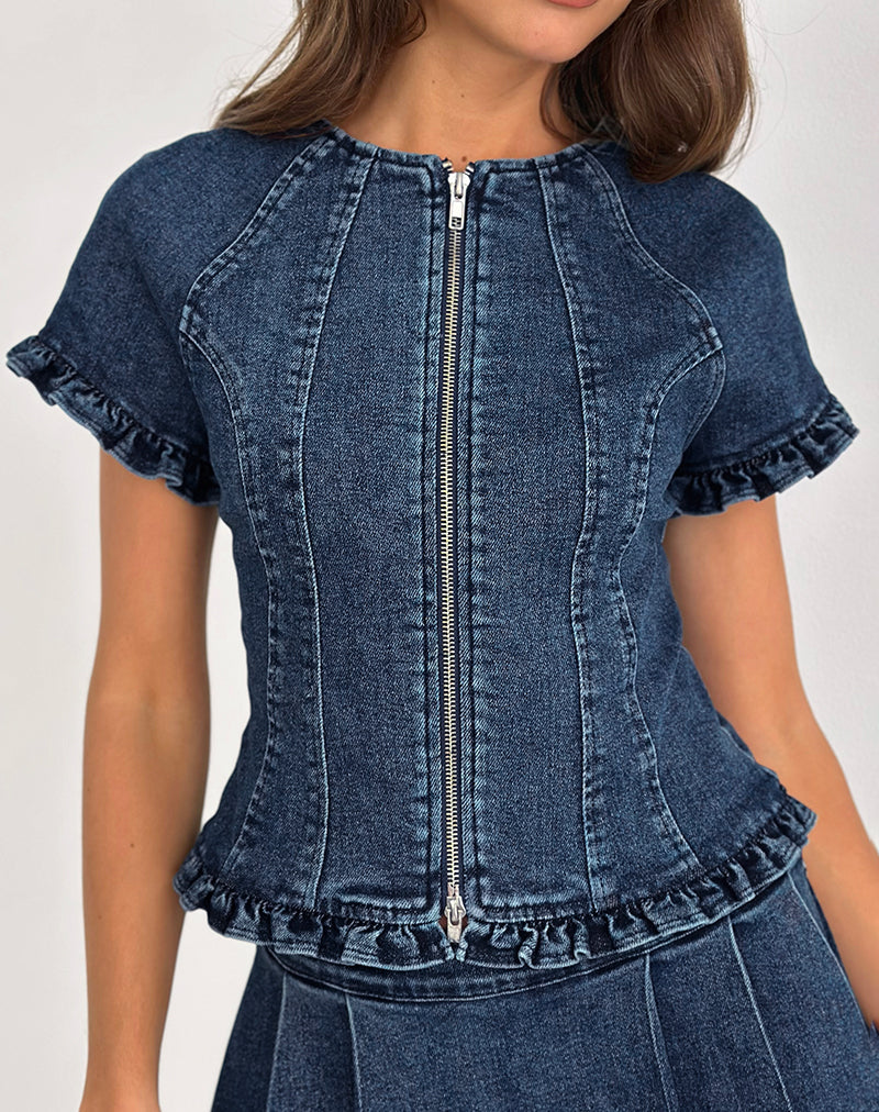 Imagen de Dunya Top en Chambray Vintage Azul