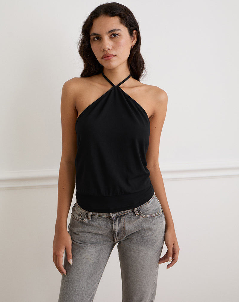 Imagen de Dyilla Arrow Neck Top en Negro