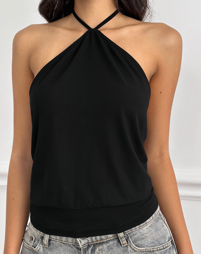 Imagen de Dyilla Arrow Neck Top en Negro