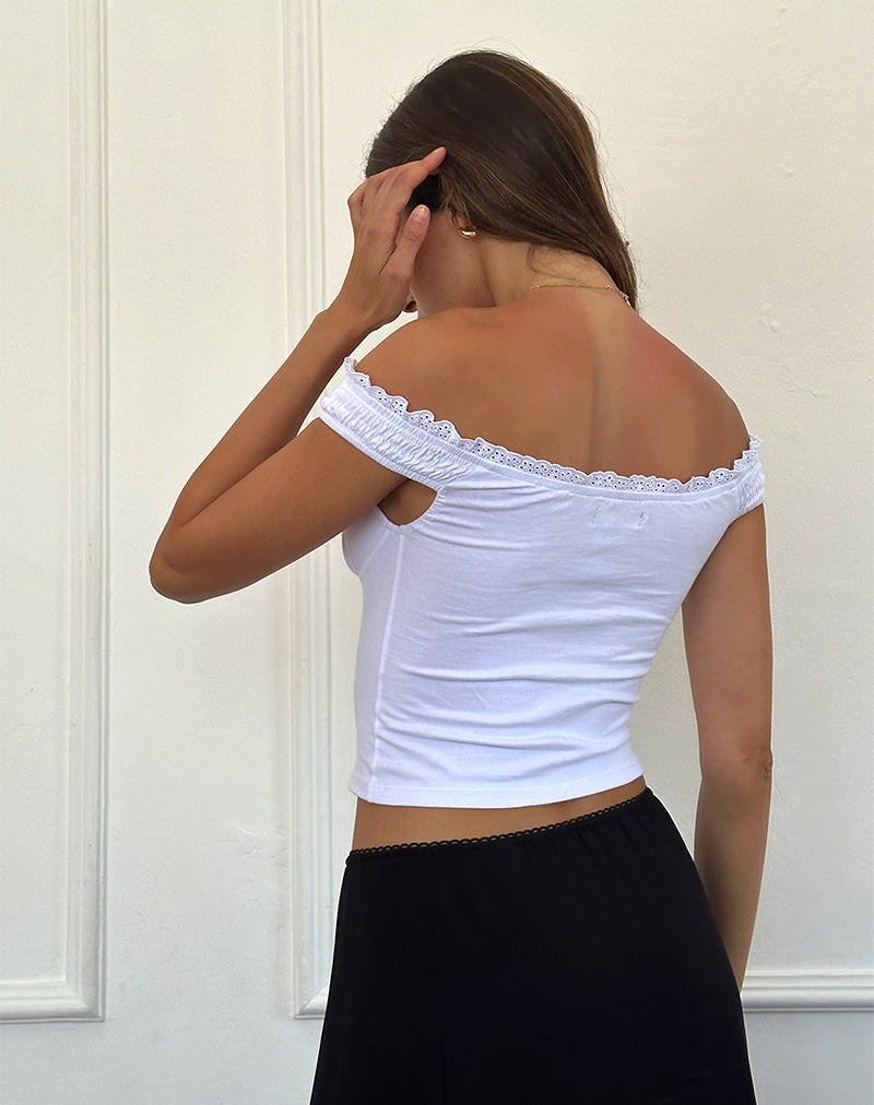 Imagen de Dovica Corset de encaje blanco