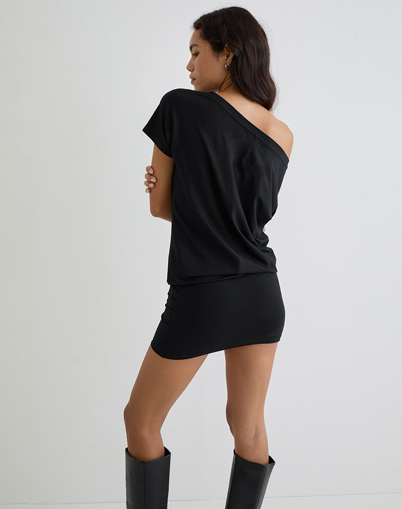 Imagen de Edwina Off The Shoulder Mini Dress in Black