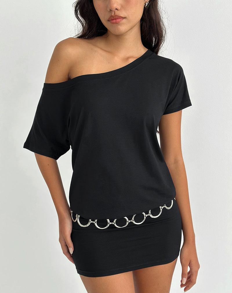 Minivestido sin hombros Edwina en negro
