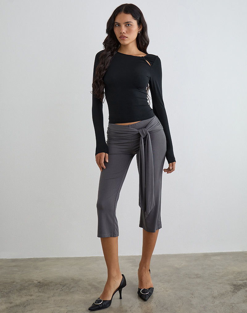 Imagen de Effy Tie Side Cupro Capri en gris oscuro