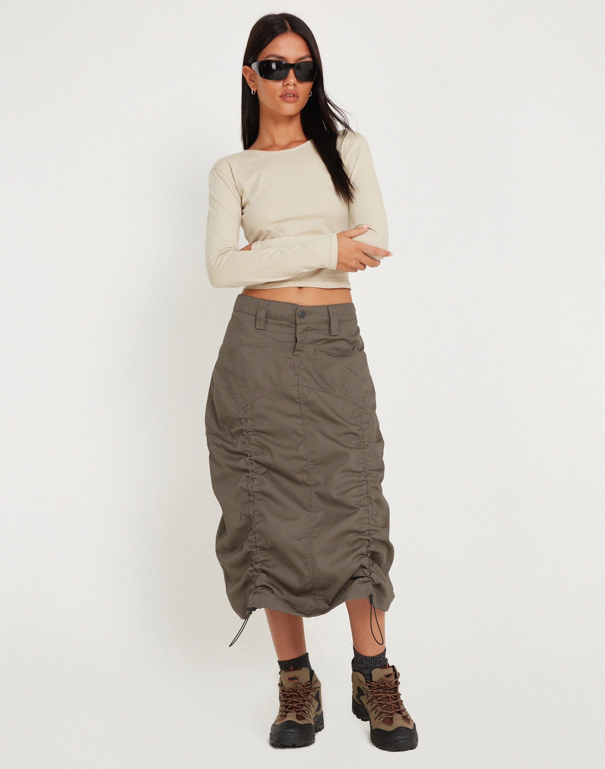 Imagen de Eisig Cargo Midi Skirt en Fossil