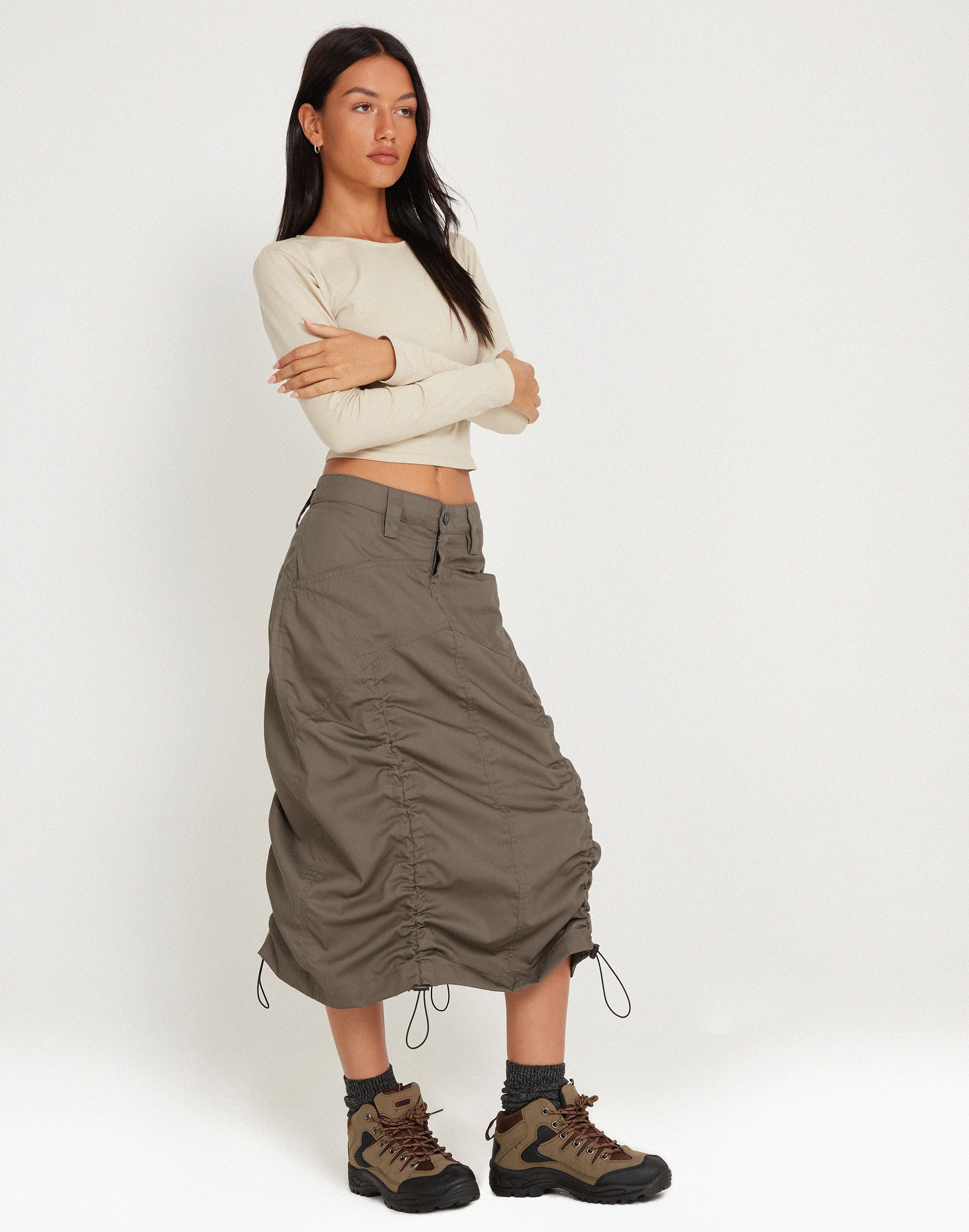 Imagen de Eisig Cargo Midi Skirt en Fossil
