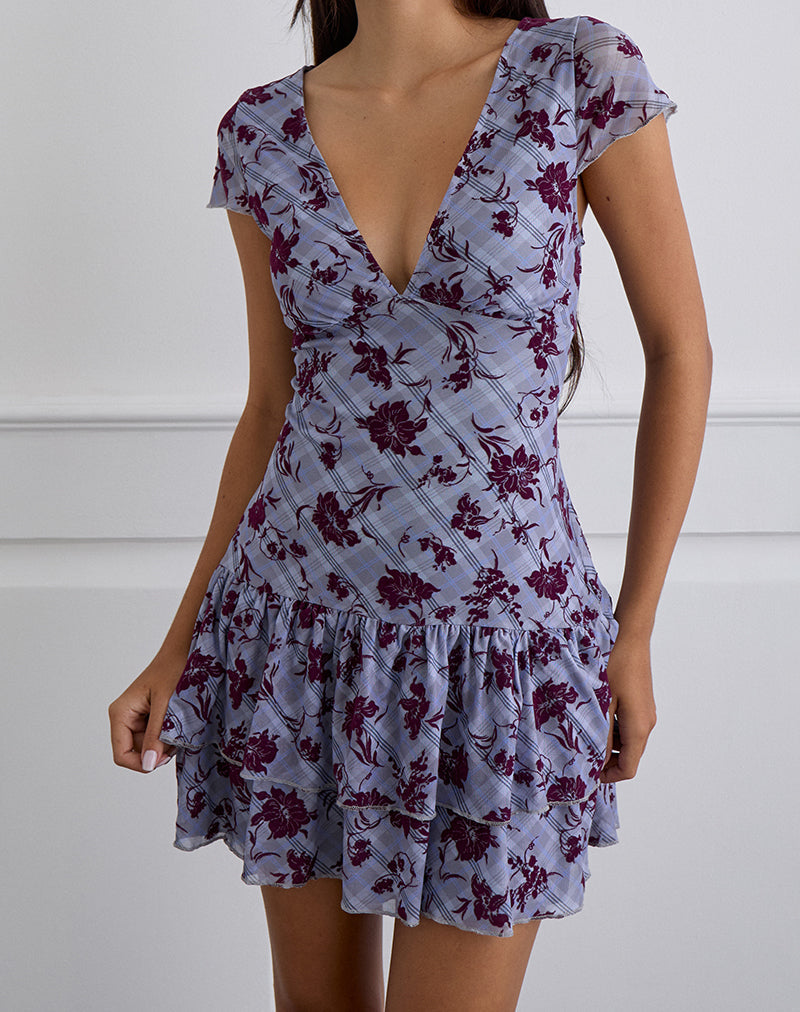 Imagen del vestido Elaya de cuadros Lotus Flock Lavanda