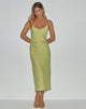 Imagen del vestido Elayna Midi de gasa a rayas verde