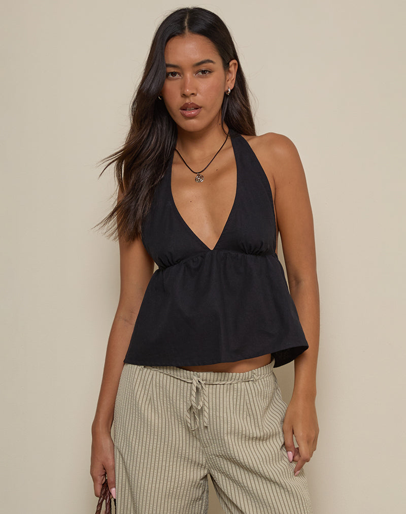 Top Eldana Cuello Haltern en Negro