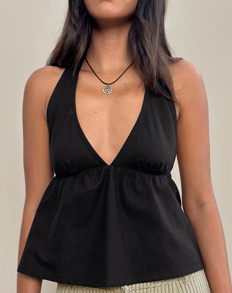 Imagen de Eldana Top Cuello Haltern en Negro