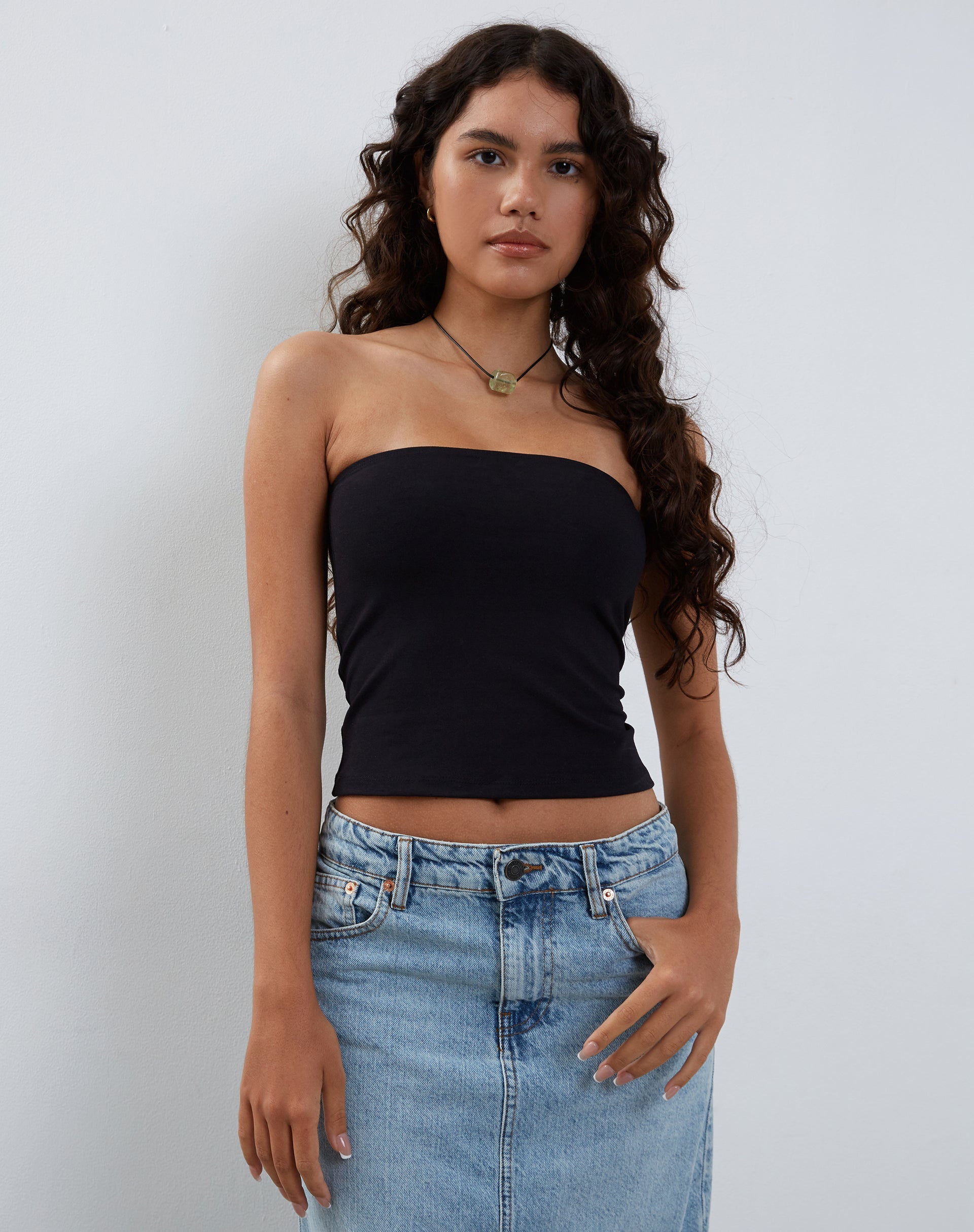 imagen de Elia Heavy Lycra Bandeau Top en Lycra Negro