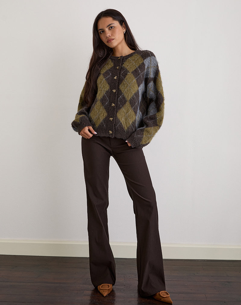 Falita Pantalón de Sastrería Marrón Oscuro
