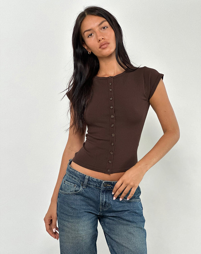 Imagen de Elmira Top de punto Chocolate amargo