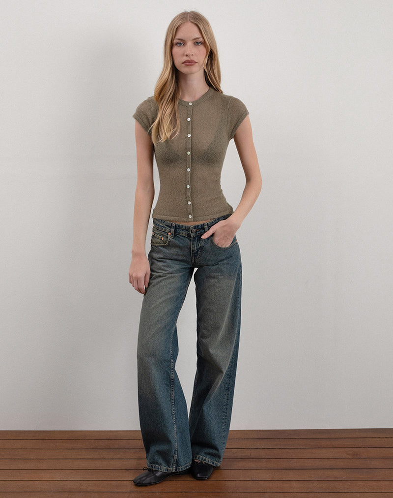 Imagen de Elmira Top en tejido de punto Sheer Khaki