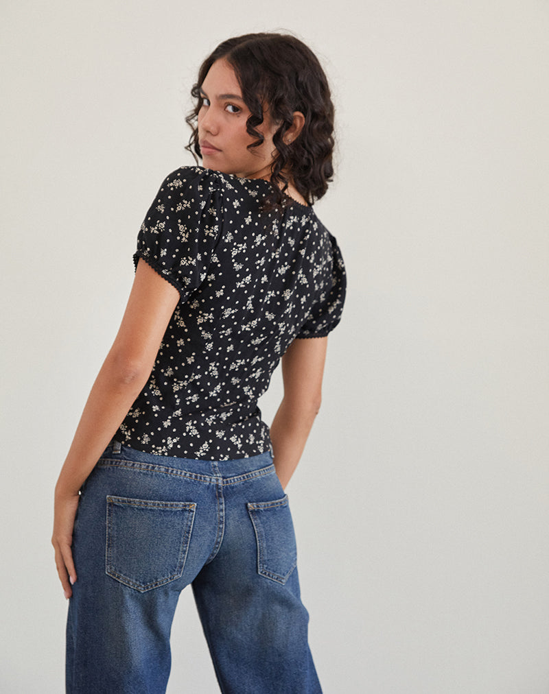 Imagen de Elvita Top en Floral Land Negro