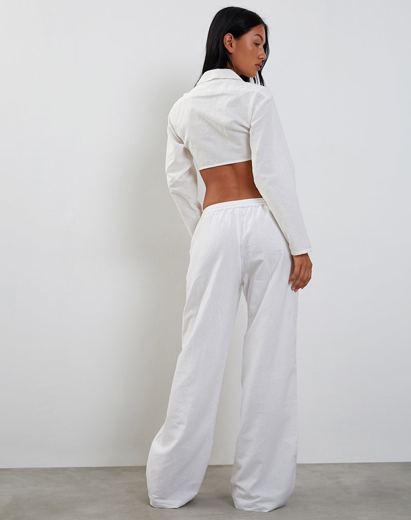 Imagen de Elyse Cropped Shirt en Off White