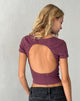 Imagen de Elyto Ribbed Open Back Tee en malva