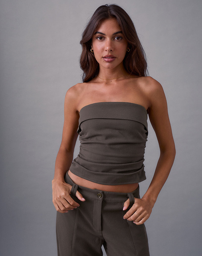 Imagen de Elzi Corset Top en Tailoring Dark Olive