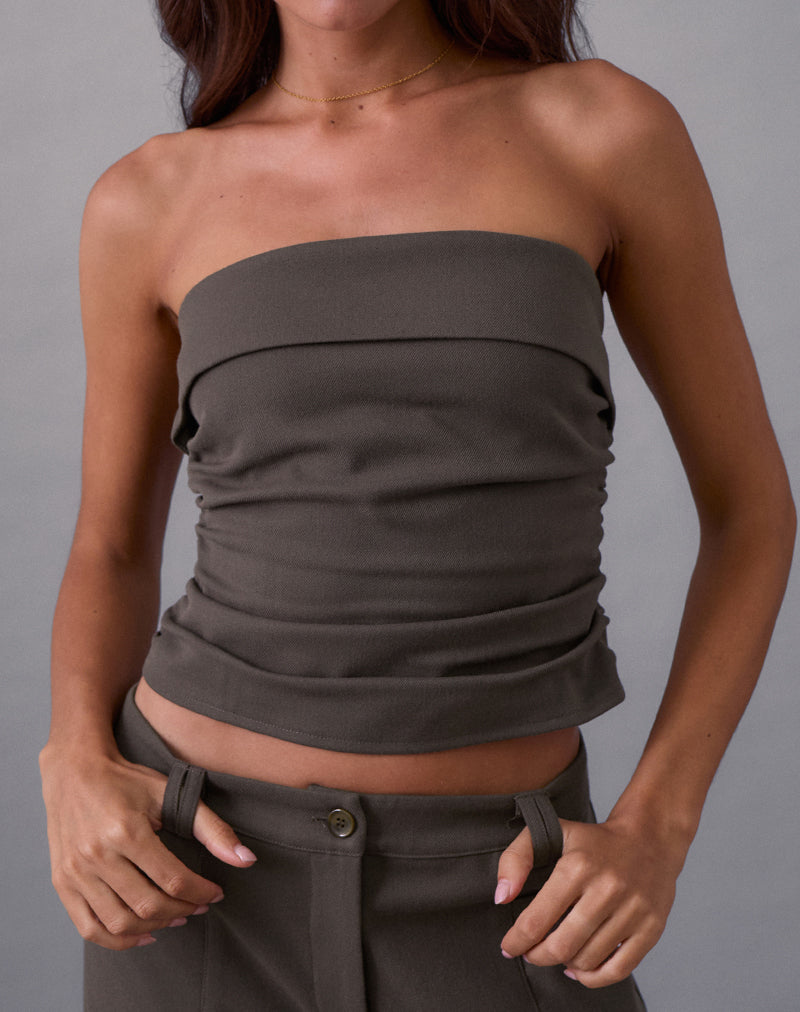 Imagen de Elzi Corset Top en Tailoring Dark Olive