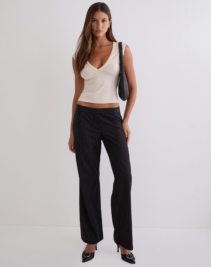 Top con escote pronunciado Emberly en color tofu