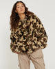 imagen de Emerson Faux Fur Jacket in Camo Brown Pebble